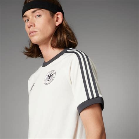 adidas t shirt weiß blauer streifen|blaue T.